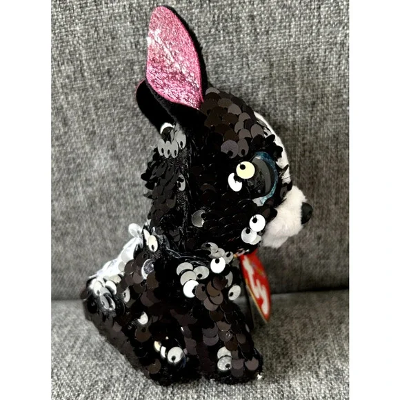 Ty Flippables Beanie Boo Keychain Key Clip, 3.5 Inch - Portia the Dog - Picture 2 of 5